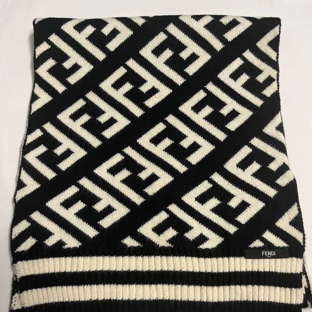 Fendi Monogram Black and White Turtleneck Sweater